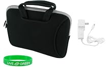 Non-OEM Amazon Kindle DX 9.7 Tote Neorpene Sleeve Case with Home Wall Charger - Black