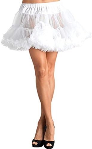 Dqfs 18" 50s Retro Underskirt Swing Vintage Mini Petticoat Skirt White Free Size