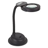 Ledu Gooseneck Compact Fluorescent Desk Magnifier Lamp 12-1/2in High Black  ....