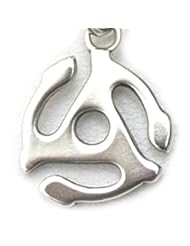 925 Sterling Silver Music Jewelry 45 RPM Record Adapter Pendant 0.8 Inch Diameter
