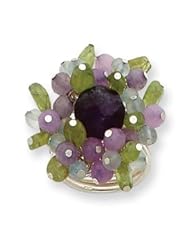Sterling Silver Amethyst/Peridot/Lavender Agate/Blue Topaz Ring