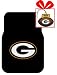 Set of 2 NFL Licensed Universal-Fit Molded Front Rubber Floor Mats and for limited time a bonus football shape air freshener - Green Bay Packers