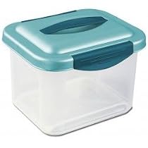 Plastic Container - small (3) (Peacock) (9 3/8" L x 8" W x 6 7/8" H)