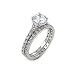 Sterling silver wedding ring set with 7mm round cubic zirconia solitaire stone
