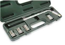 Westward 2HLE7 Lug Nut Wrench, L - Bar Ext, LED Light