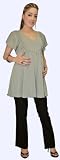 Pleated Top/Black Pant maternity set
