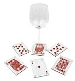 KIKKERLAND Poker Card Casino Glass Coaster Set Gift