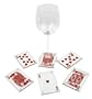 KIKKERLAND Poker Card Casino Glass Coaster Set Gift