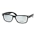 Unisex Sunglasses Classic Short Rectangular Horn Rim Frame Matte Black Mirror