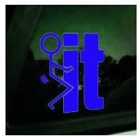 F**K IT FUNNY JDM 5.5" BLUE Vinyl Decal Window Sticker for Laptop, Ipad, Window, Wall, Car, Truck, Motorcycle by duff Decals