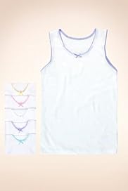 5 Pack Pure Cotton Scallop Trim Vests