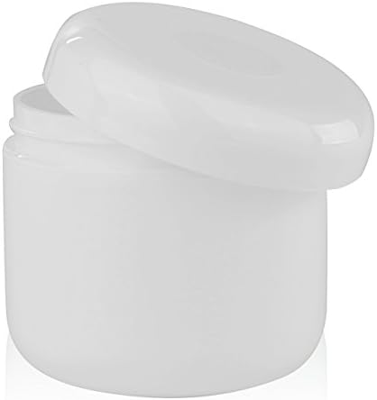 Body Love Cosmetic Jars, A Set of 2 Jars, Containers with 4 Oz Capacity, Removable Inner Liner, Dome Lid Cover with Lining Protection, Compact and Travel Friendly, Made in the USA (White, 2 Pack)