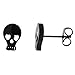 Small Stainless Steel Skull Stud Earrings 3/8 inch