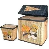 Wicker Hamper and Wastebasket - Sports
