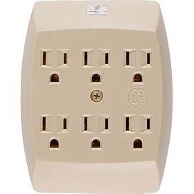 GE 50262 6-Outlet In-Wall Adapter Power Center in Ivory