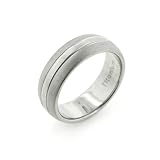 Mens Single Stripe Brushed Satin Pure Titanium Wedding Band Ring Size 9(Sizes 8,9,10,11,12,13,14) (Jewelry)