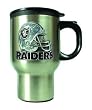 OAKLAND RAIDERS STAINLESS STEEL THERMAL MUG W/ PEWTER EMBLEM