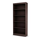 South Shore Furniture Smart Basics Collection 5-Shelf Bookcase, Chocolate