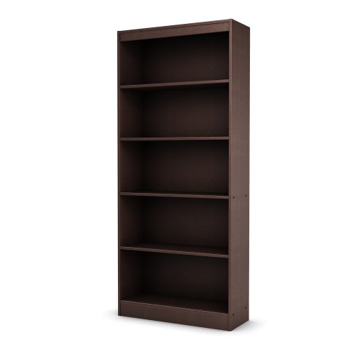 South Shore Furniture Smart Basics Collection 5-Shelf Bookcase, Chocolate