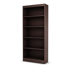South Shore Furniture, Smart Basics Collection, Five Shelf Bookcase, Chocolate by South Shore Furniture