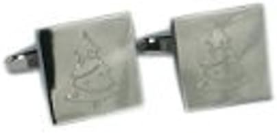 Gifts To Remember Men's Cufflinks Christmas Tree Engraved In Git Box Boe7 One Size