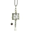 Large Silver Finish Prayer Wheel Pendant