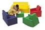Childs Upholstered Yellow Sofa W/arms