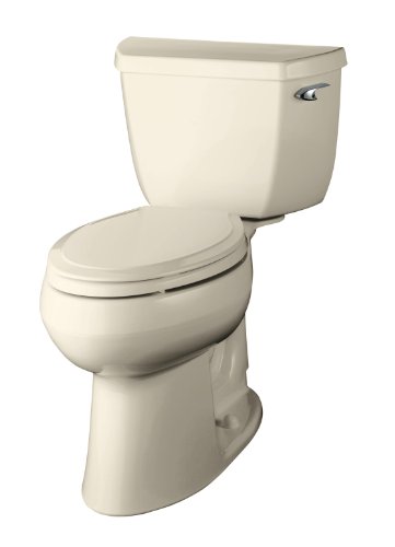 Kohler K-3611-RA-47 Highline Classic Comfort Height Elongated Toilet with Class Five Flushing Technology and Right-Hand Trip Lever, Almond