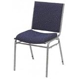 Heavy Duty Upholstered Stacking Chair - Set of 2 (Navy w/pattern) (33H x 20.25W x 21D)