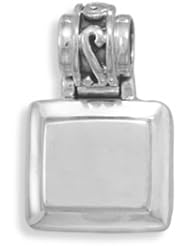 19mm Square Engravable Fancy Hinged Pendant