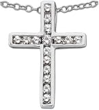 1/2ctw Diamond White Gold Cross Pendant