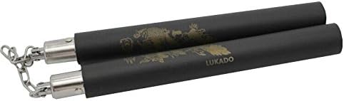 LUKADO Dragon Desinged 12" Practice/Demo Foam Nunchuck With Chain Black