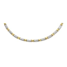 14k Two-Tone Diamond-Cut Pave Necklace - 17 Inch by JewelryWeb