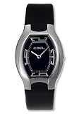 Ebel New Beluga Tonneau Ladies' Watch Stainless Steel Black Dial on Black Satin Strap 9656G31/5135A06