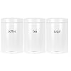 Brabantia Tea, Coffee and Sugar 3 Piece Canister Set, 1.4 Litre, White
