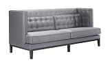 Armen Living 1006 Noho Sofa, Silver Satin Fabric