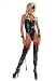 3 Pc Ring Collar Teddy With Blindfold & Cuffs -Black/Medium by Leg avenue