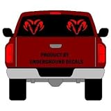 DODGE RAM Head Vinyl Decals Window Sticker Set (2) GLOSS RED