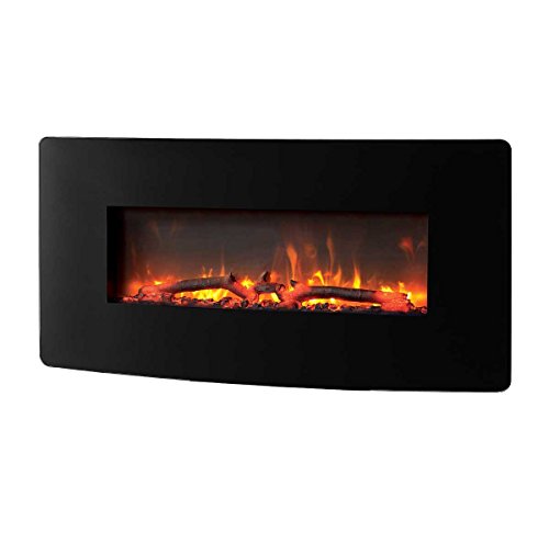 Urbana Muskoka 35 Curved Wall Mount Electric Fireplace w LED Flame
