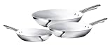 Karcher 122180 Pfannenset Edelstahl 3-teilig (20 cm, 24 cm und 28 cm) weiße Keramikbeschichtung - Induktionsgeeignet - Serie CeramicLine