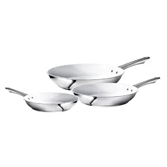 Karcher 122180 Pfannenset Edelstahl 3-teilig (20 cm, 24 cm und 28 cm) wei�e Keramikbeschichtung - Induktionsgeeignet - Serie CeramicLine