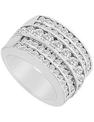 Diamond Row Ring 14K White Gold - 2.00 CT Diamonds