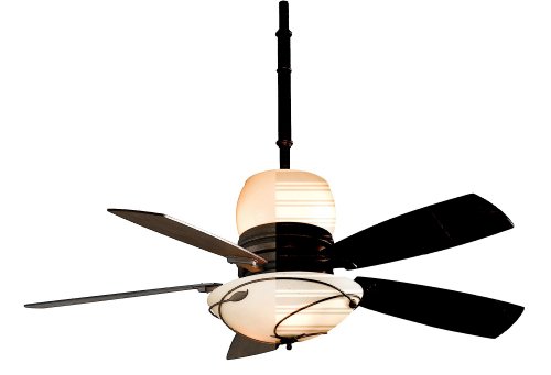 Fanimation HF7200BZ Hubbardton Forge Leaf Ceiling Fan, Bronze Finish, 5 Coffee Blades, Stone Glass Uplight/Downlight