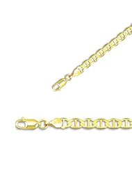 8" 14K Yellow Gold 4.5mm (3/16") Polished Diamond Cut Marina Link Chain w/ Lobster Clasp