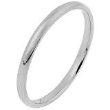 Platinum, Half Round Wedding Band 2.5MM (sz 4-15.5)