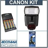 Canon Speedlite 430EX II Flash Basic Outfit with 4 NiMH Batteries, Charger, Flashpoint Flash Diffuser - U.S.A. Warranty
