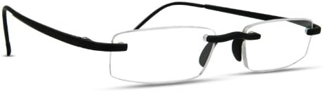 Flooid lightweight flexible gel reading glasses with coordinated flexible case; Black