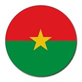 Burkina Faso Flag Round Mouse Pad
