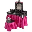 Levels of Discovery a Star is Born Vanity Table and Chairs Set- Black/ Pink/ White