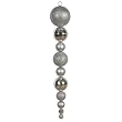 44" Silver 3-Finish Commercial Size Shatterproof Christmas Ball Finial Ornament